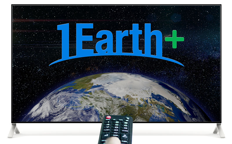 TV Set with 1Earth+ Logo